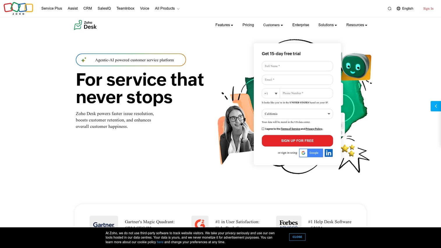 10. Zoho Desk