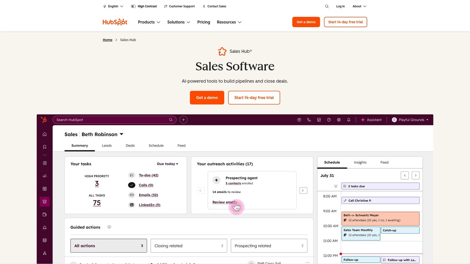 3. HubSpot Sales Hub