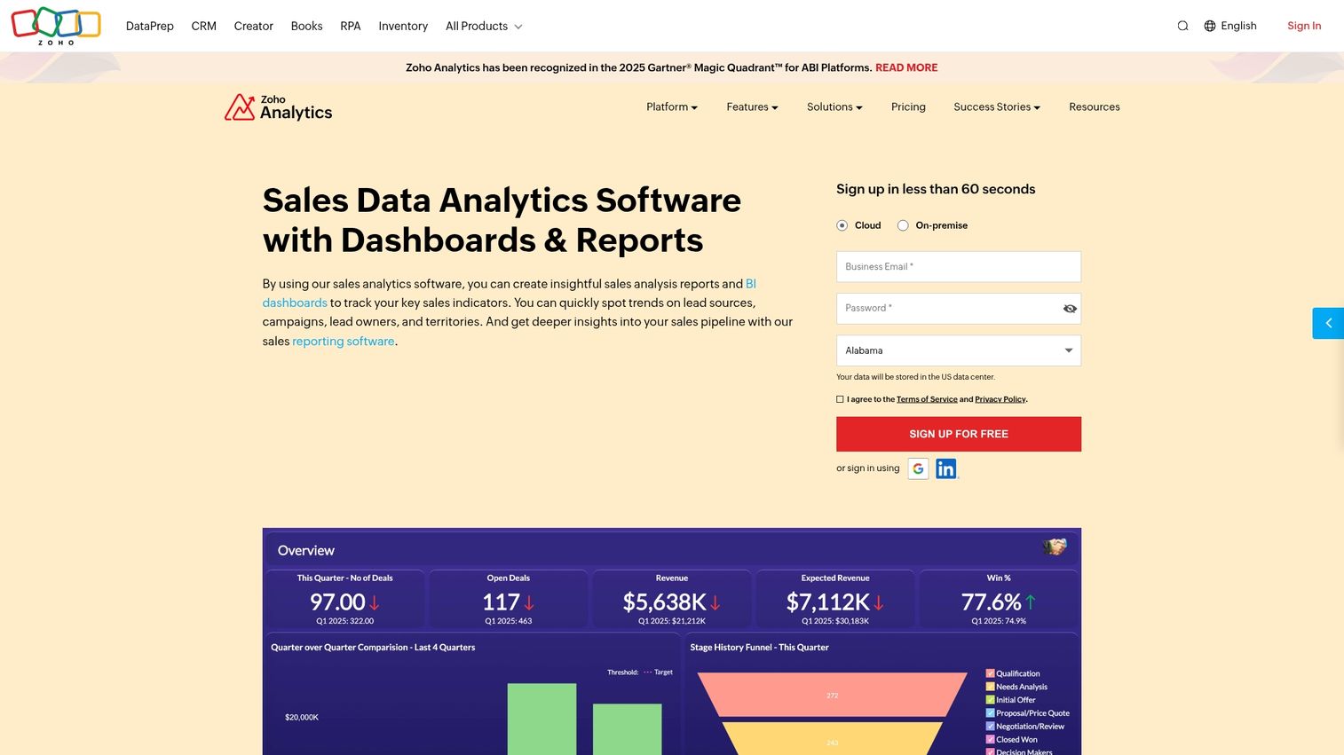 7. Zoho Analytics