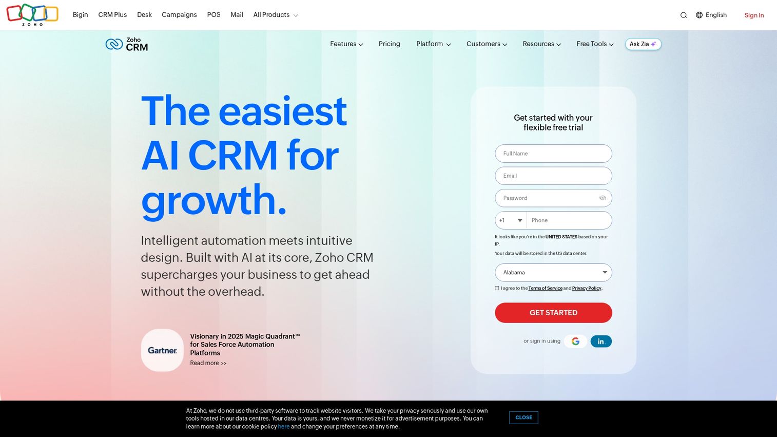 7. Zoho CRM