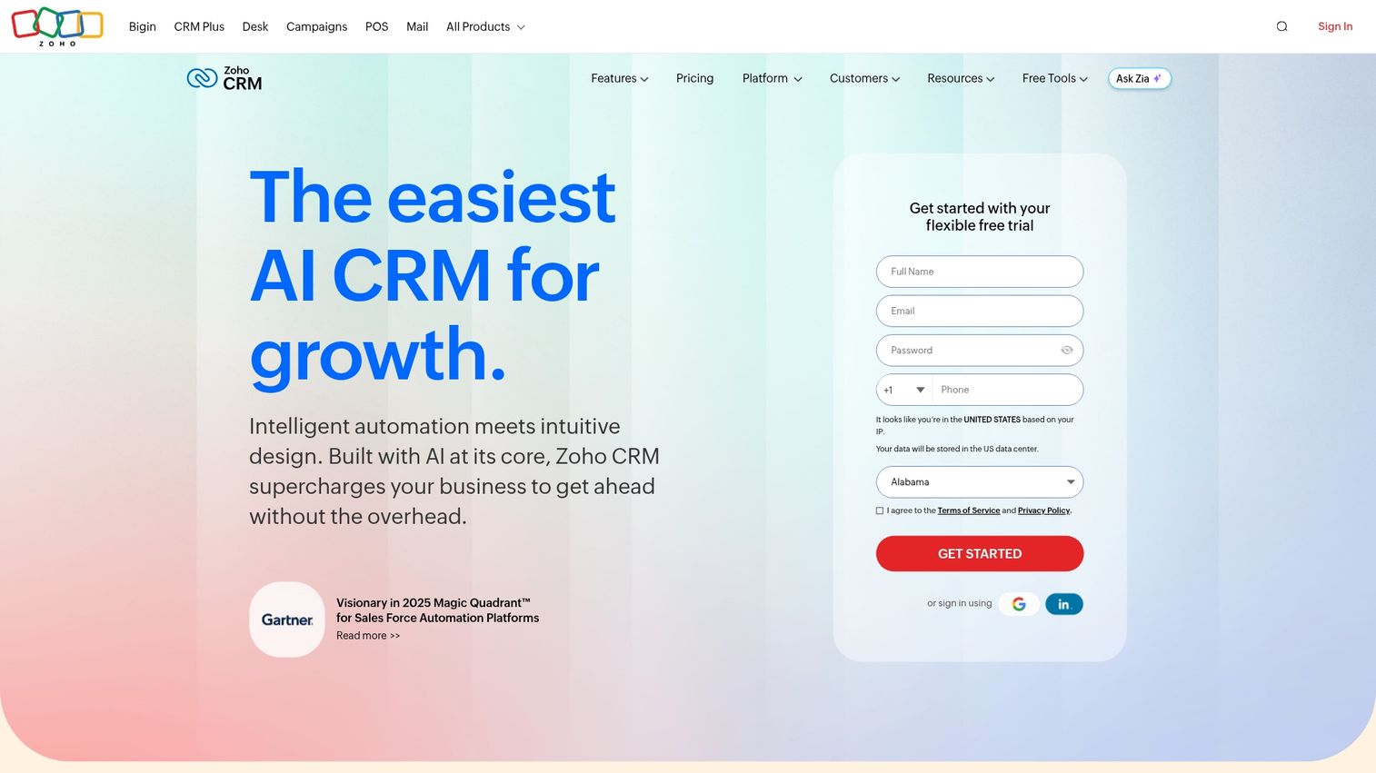 15. Zoho CRM