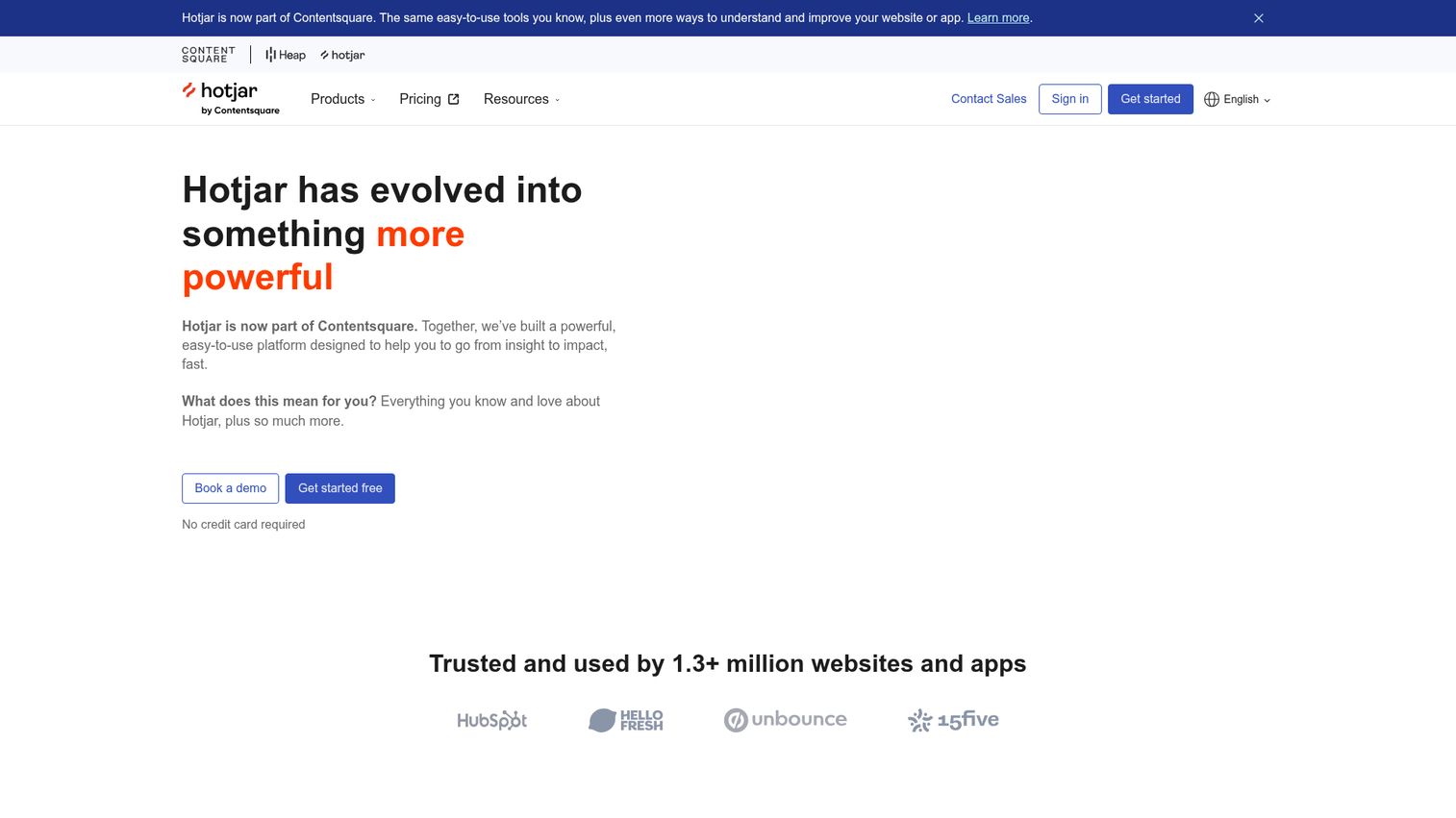 Hotjar homepage