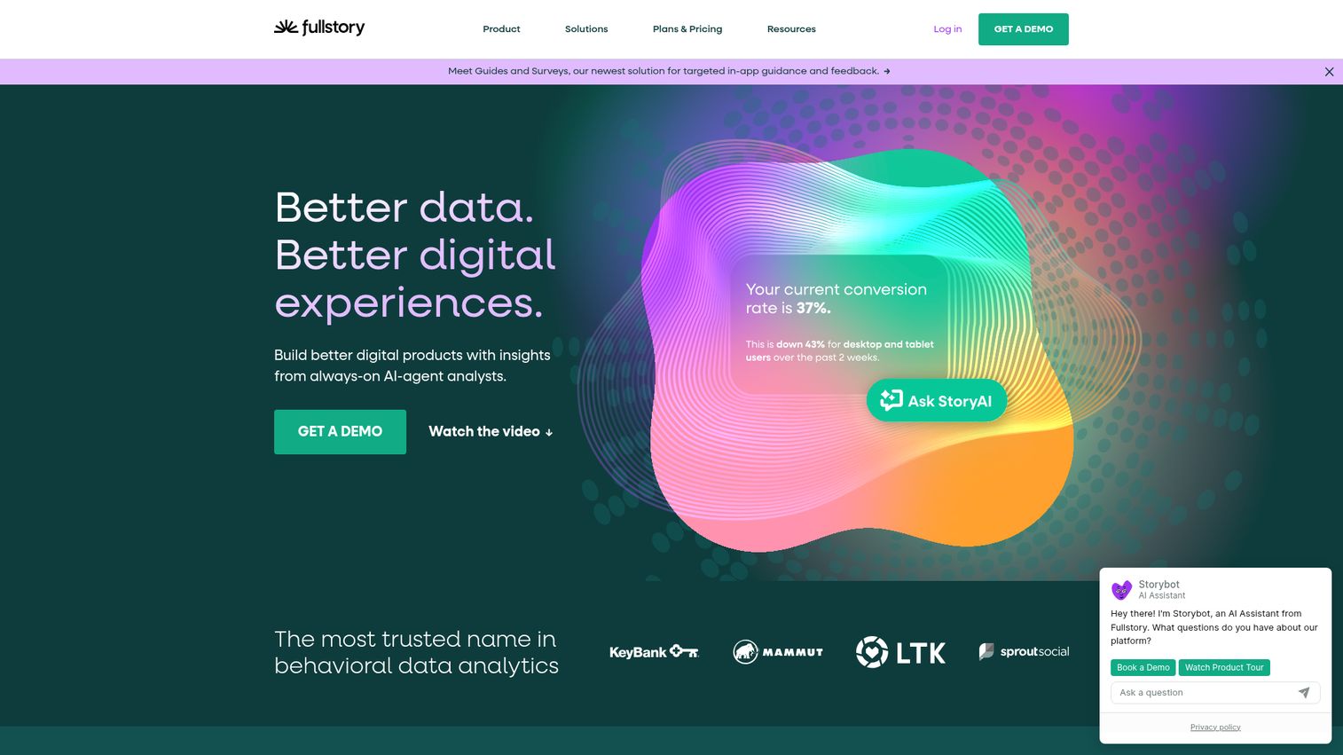FullStory homepage