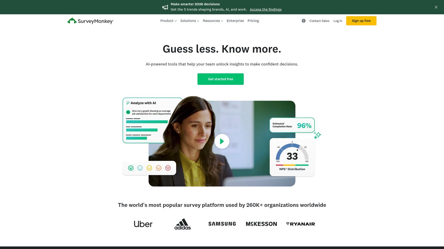 SurveyMonkey homepage