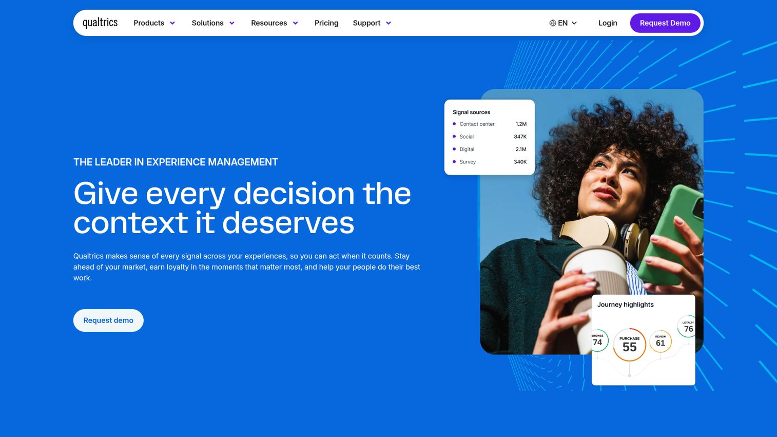 Qualtrics homepage