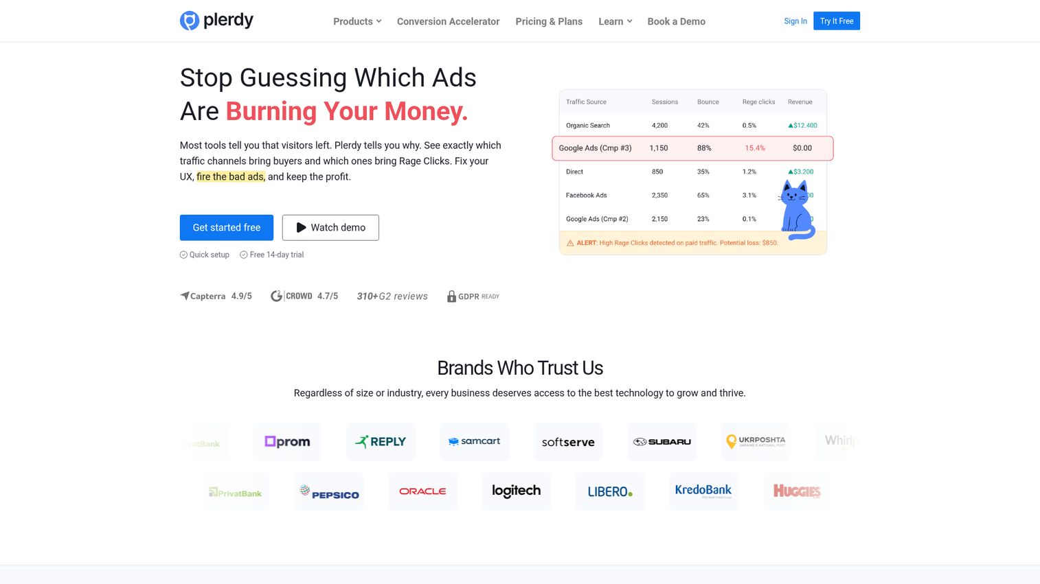Plerdy homepage