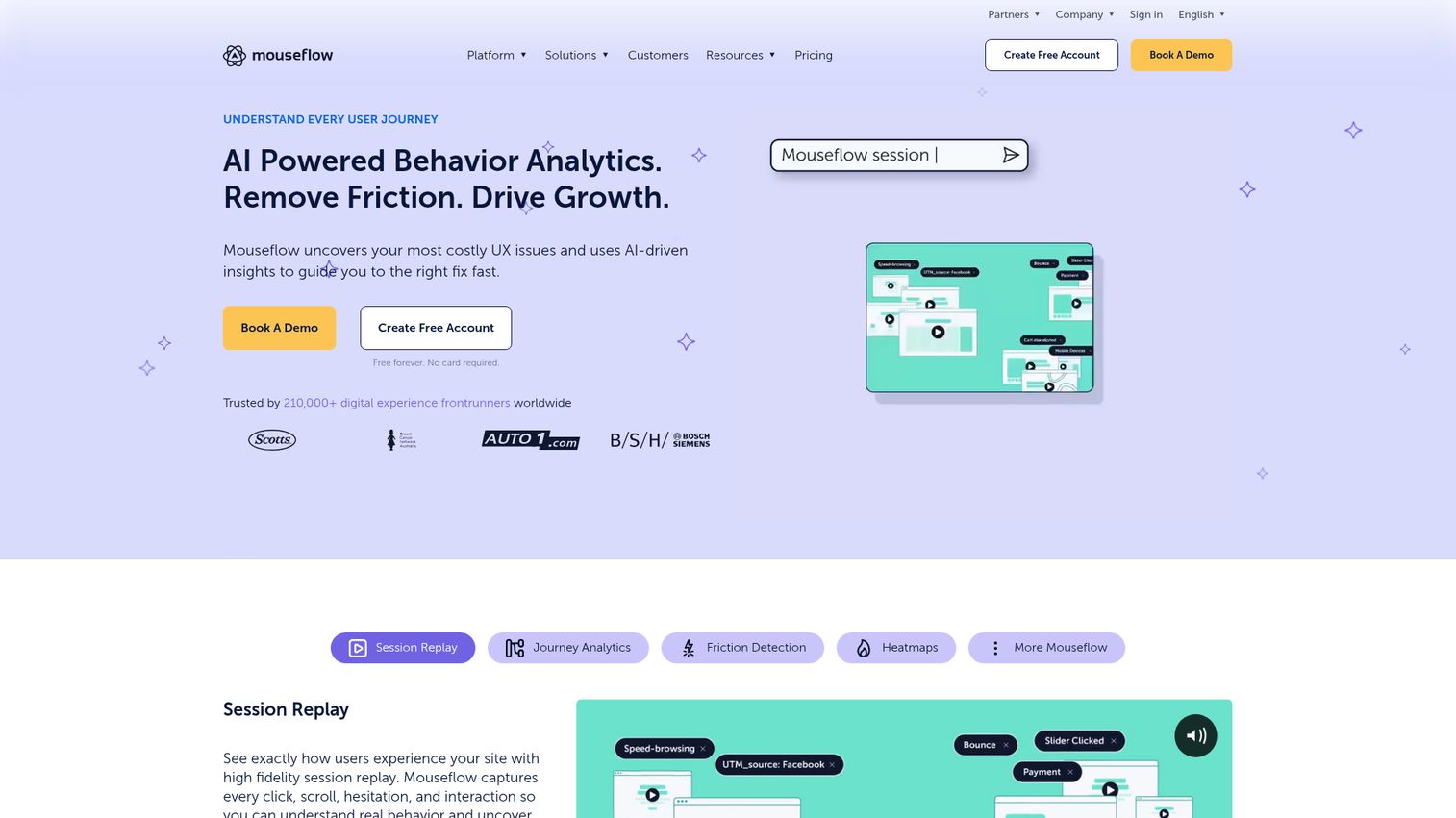 Mouseflow homepage