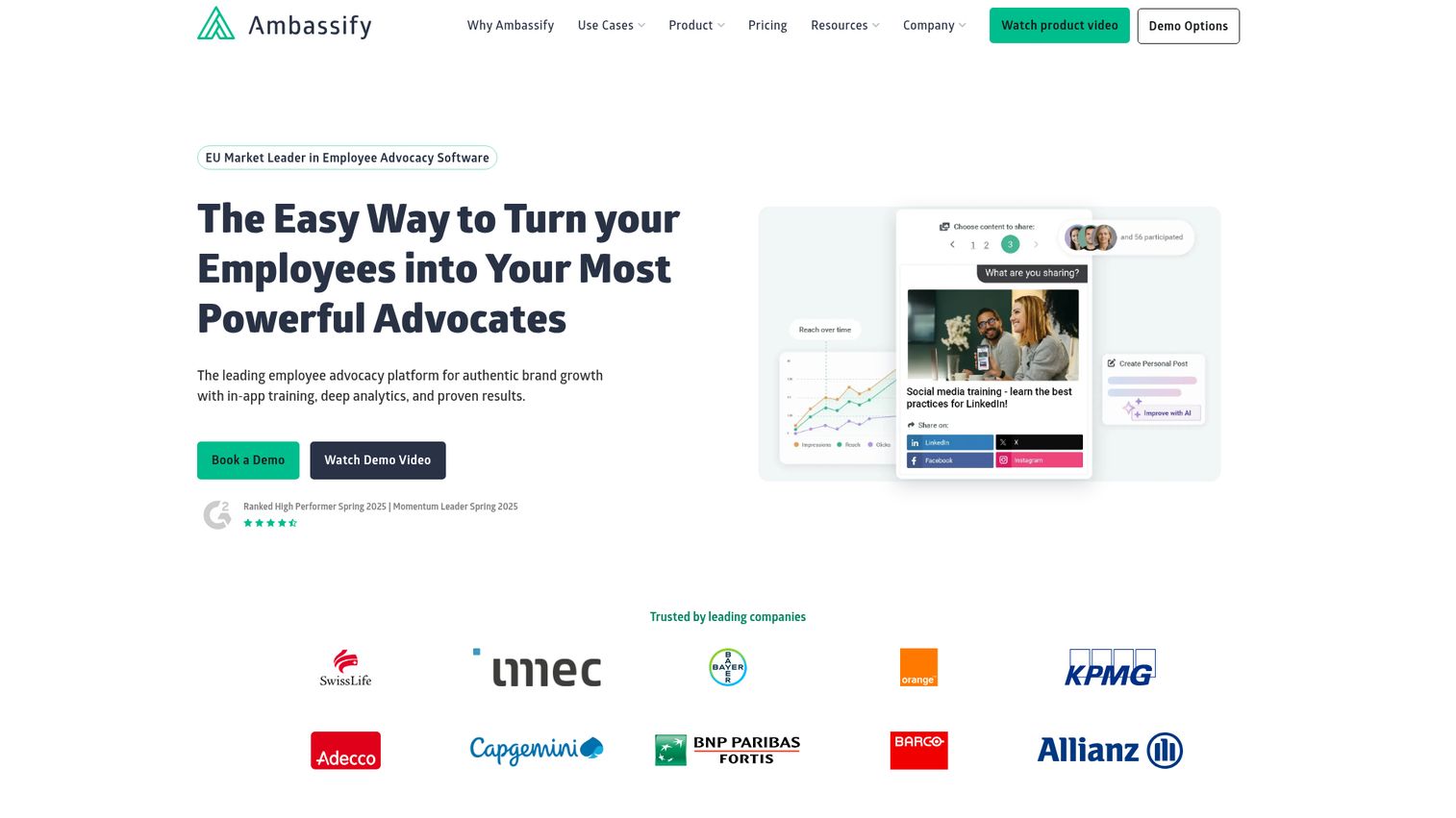 Ambassify homepage