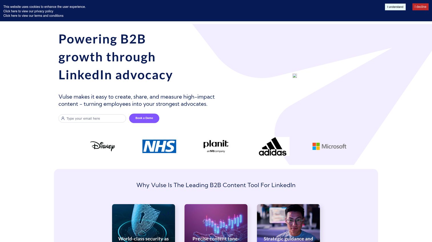 Vulse homepage