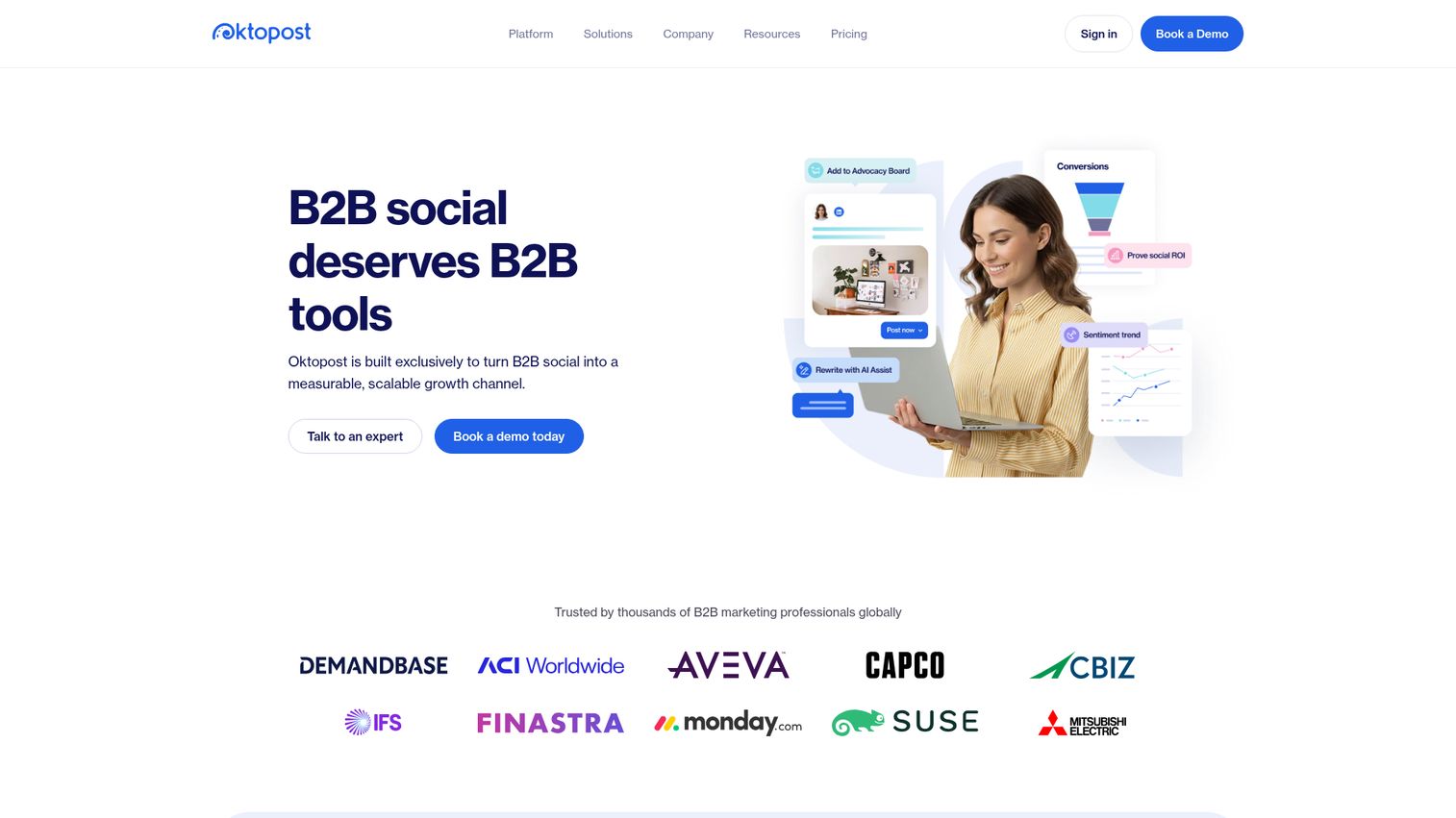 Oktopost homepage