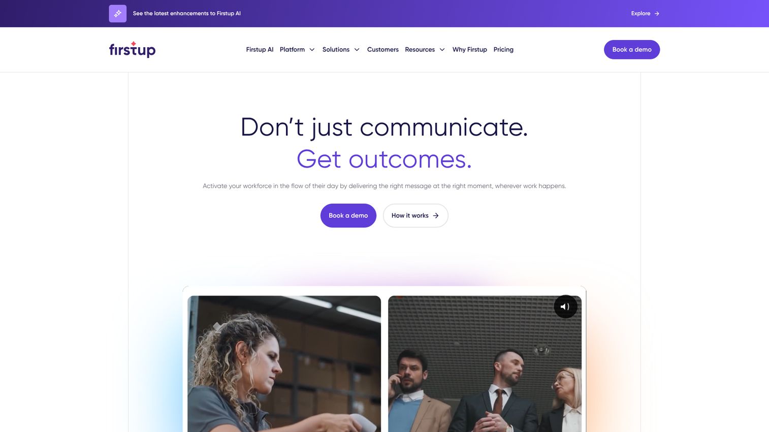 Firstup homepage