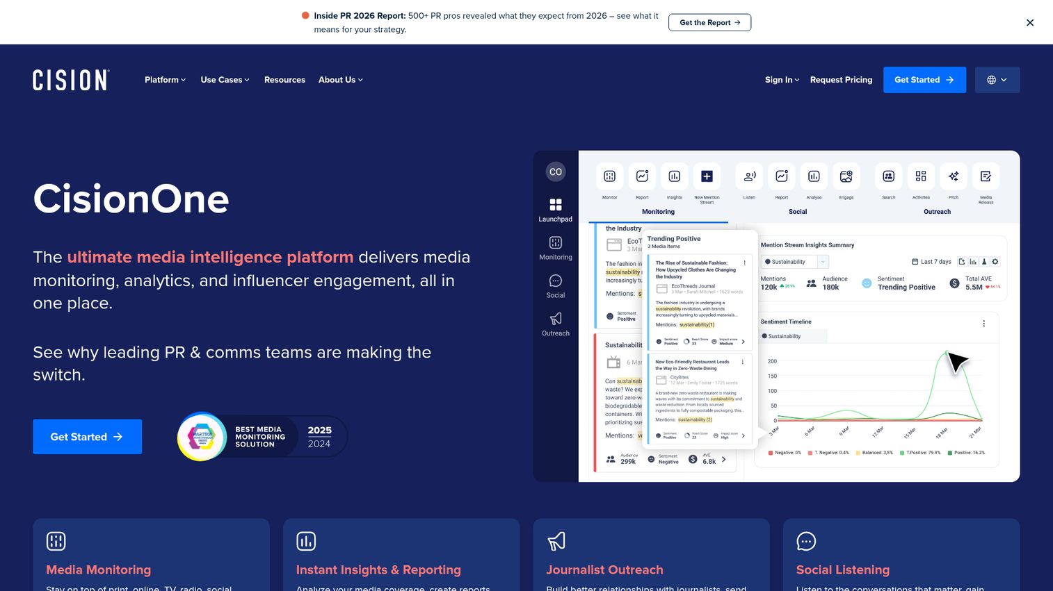 Cision homepage