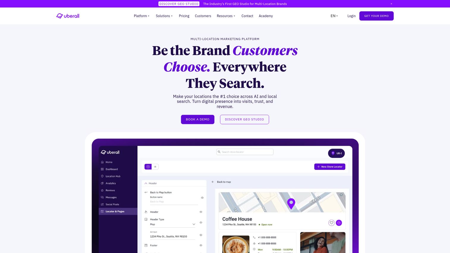 Uberall homepage
