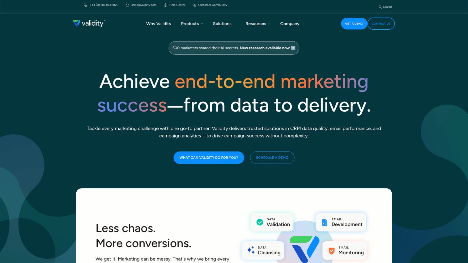 Validity homepage