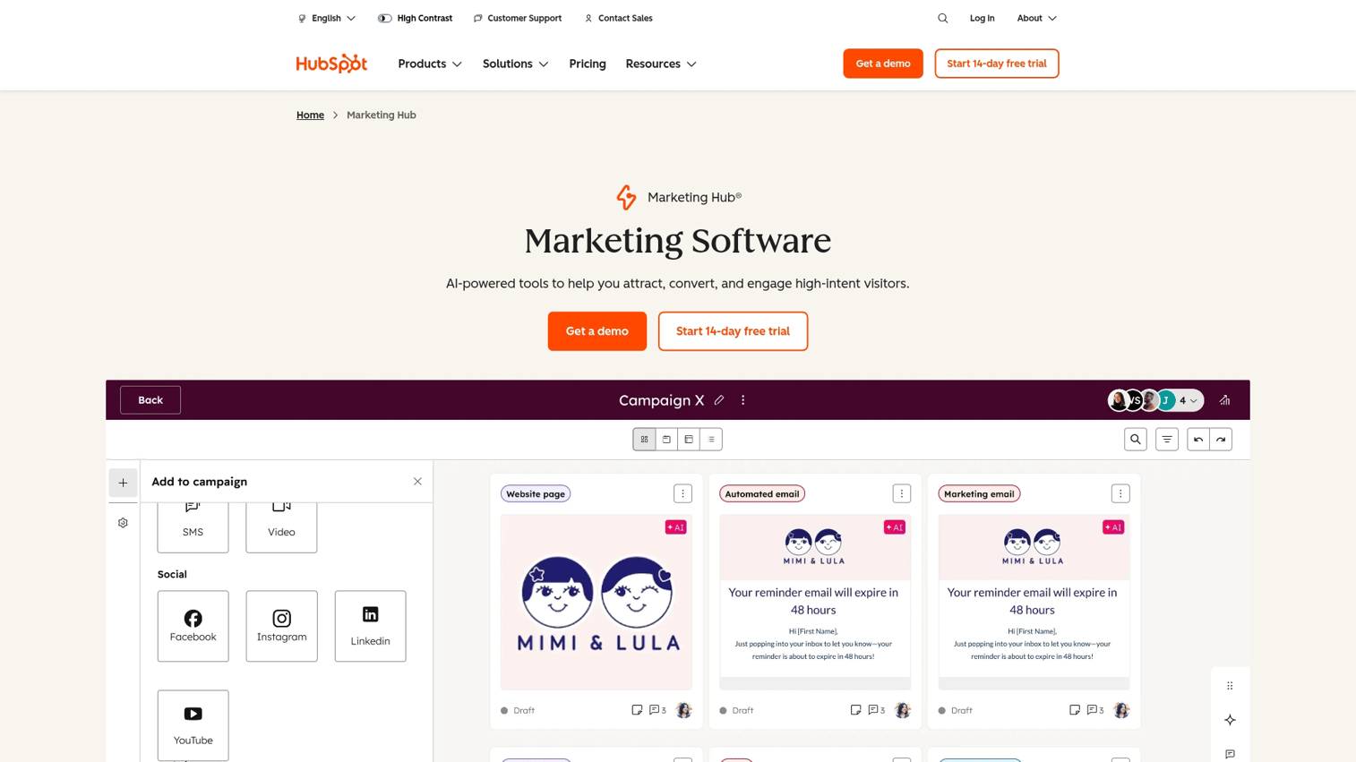 2. HubSpot Marketing Hub