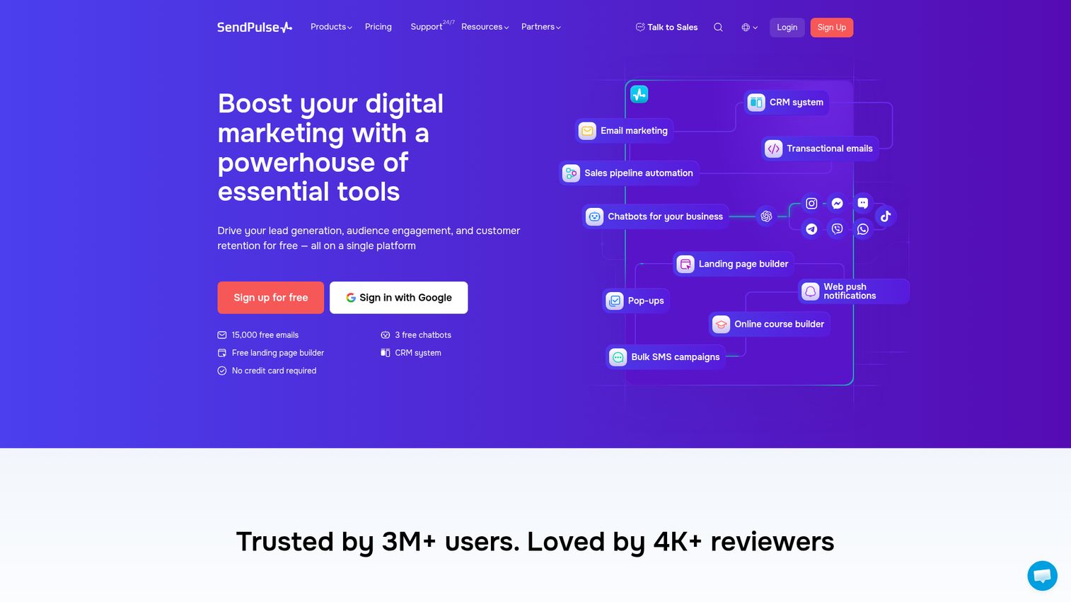 SendPulse homepage