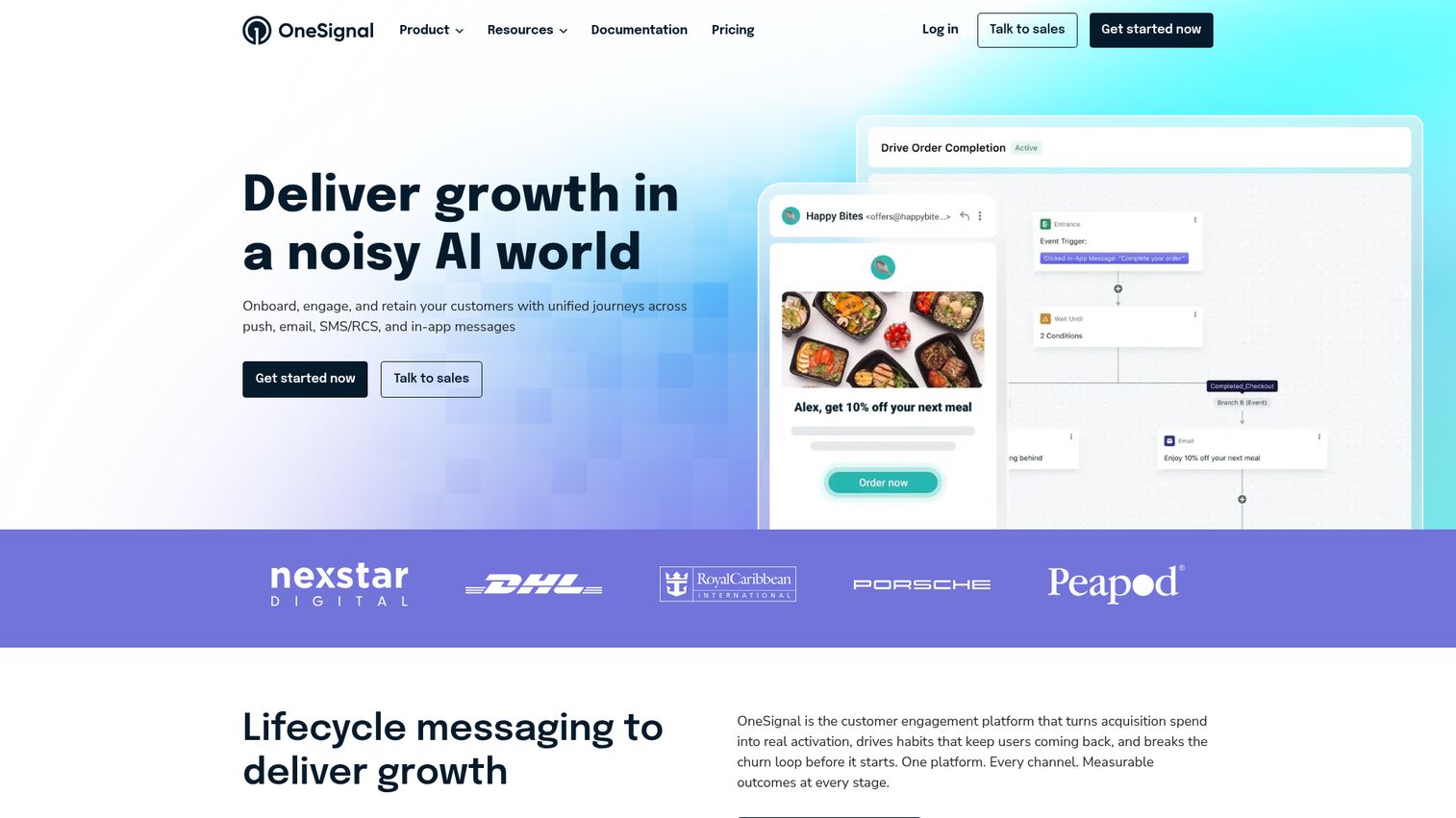 OneSignal homepage