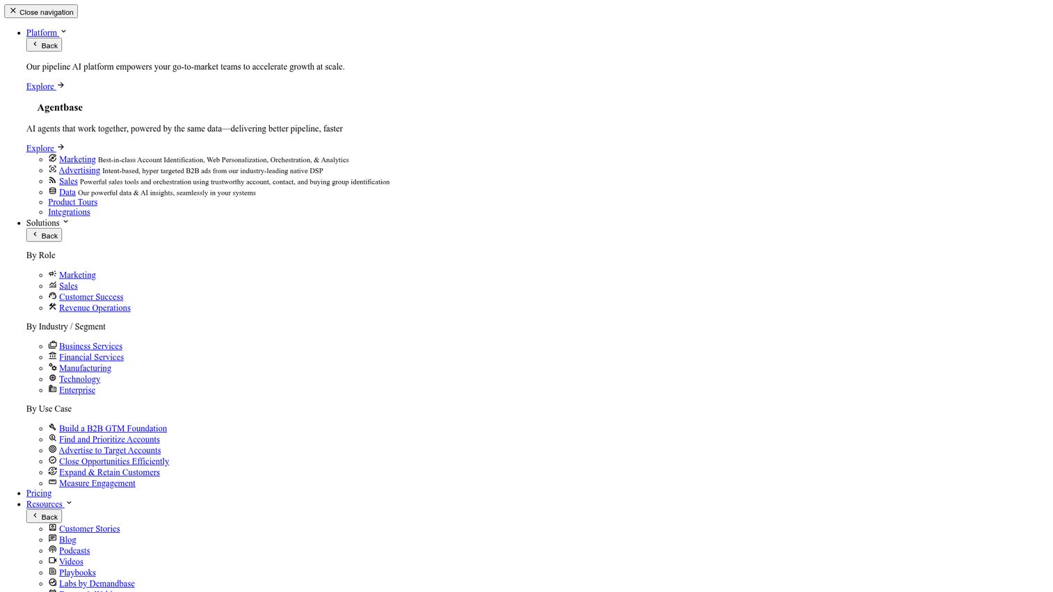 Demandbase homepage