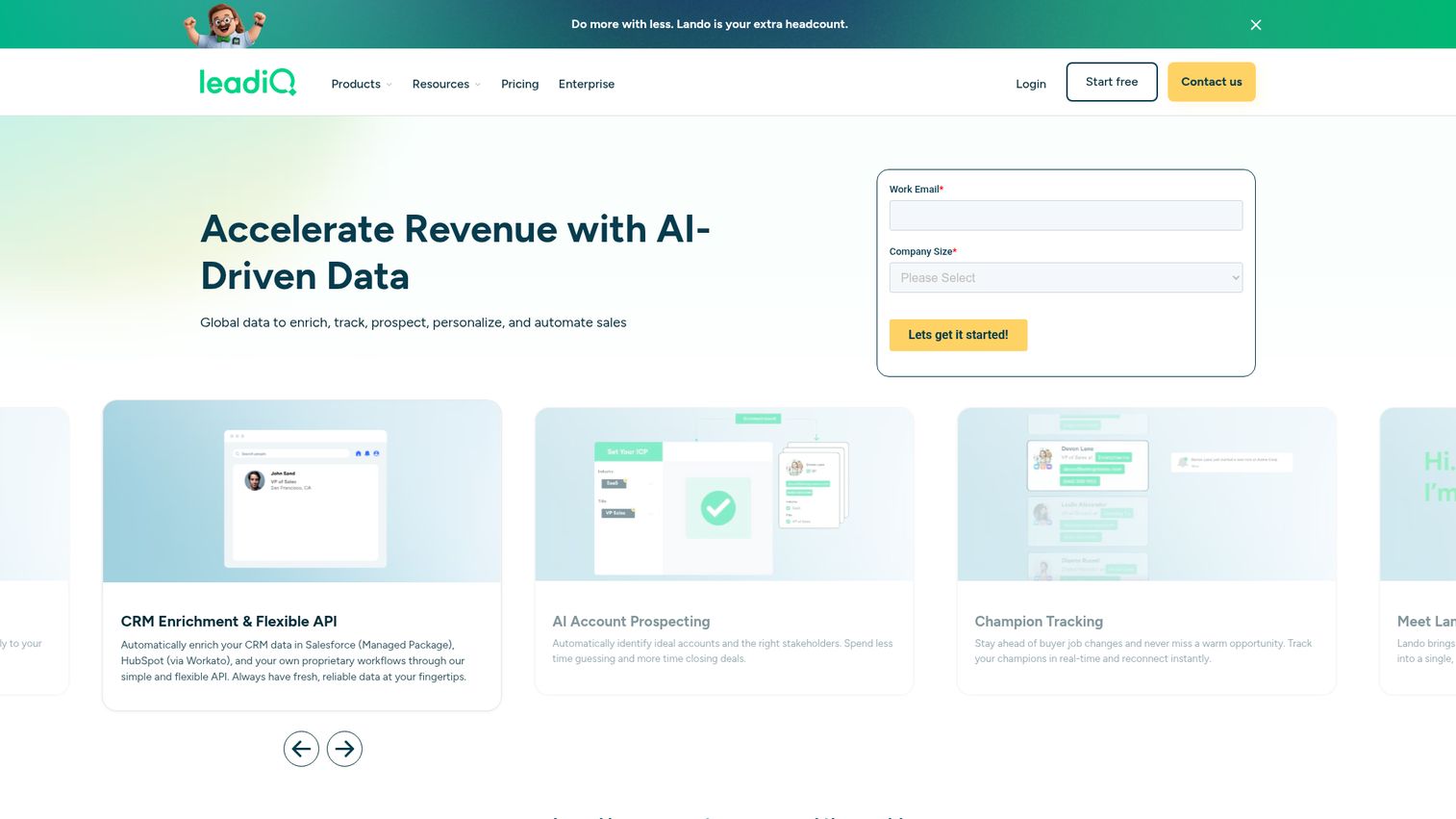 LeadIQ homepage