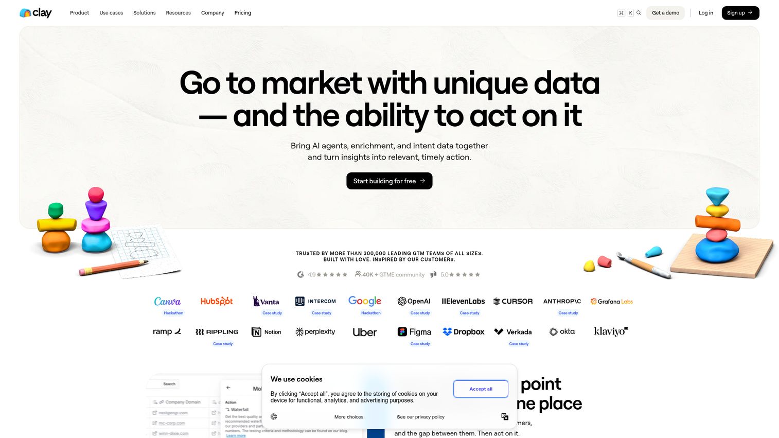 Clay homepage