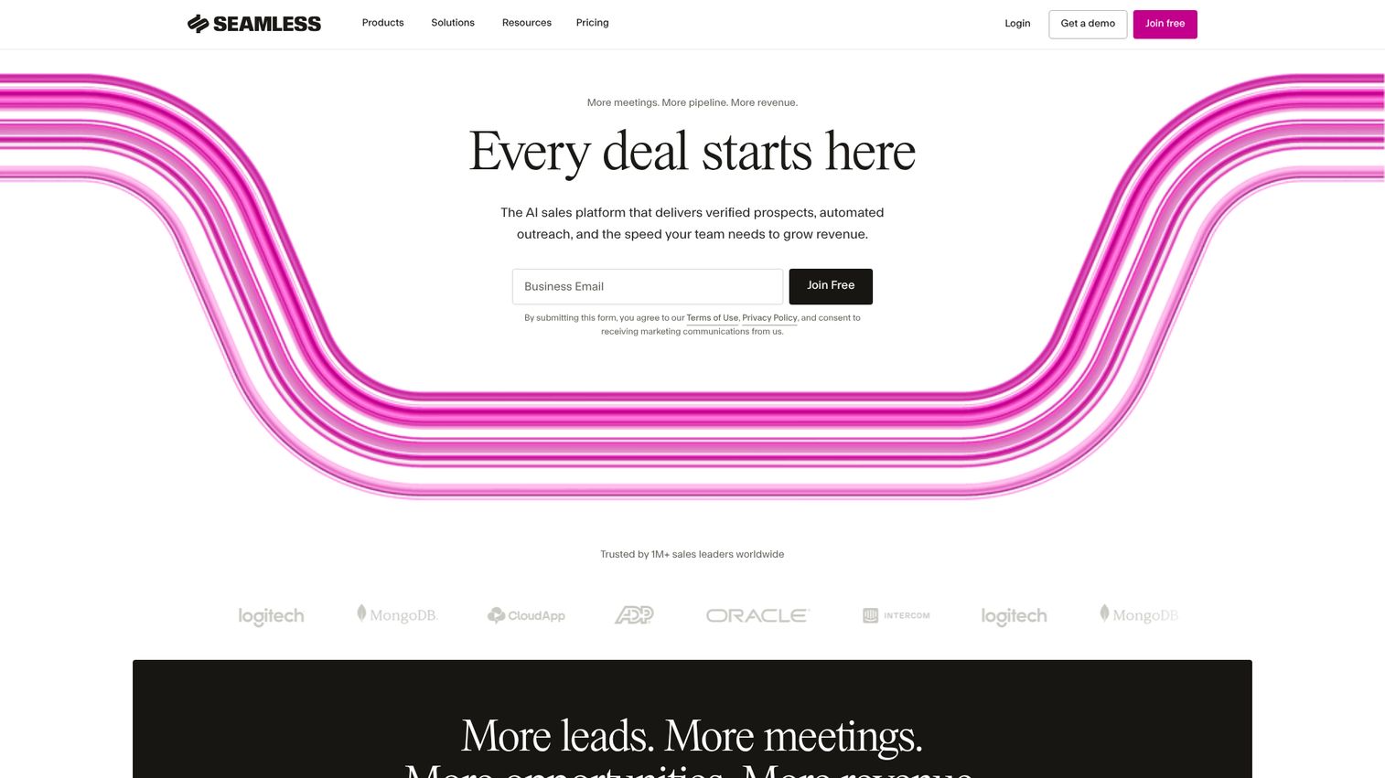 Seamless.AI homepage