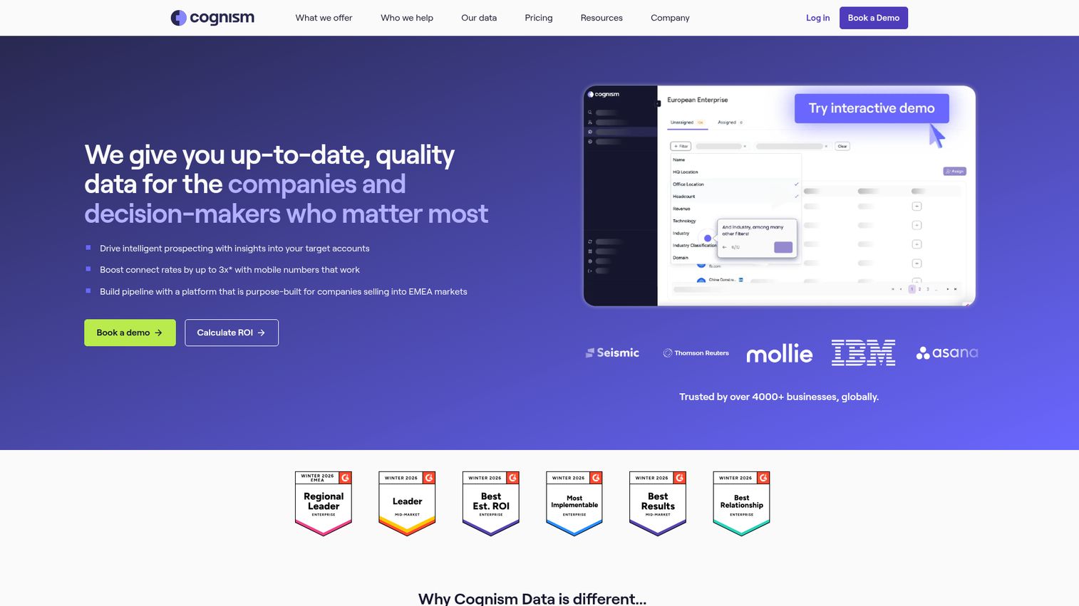 Cognism homepage