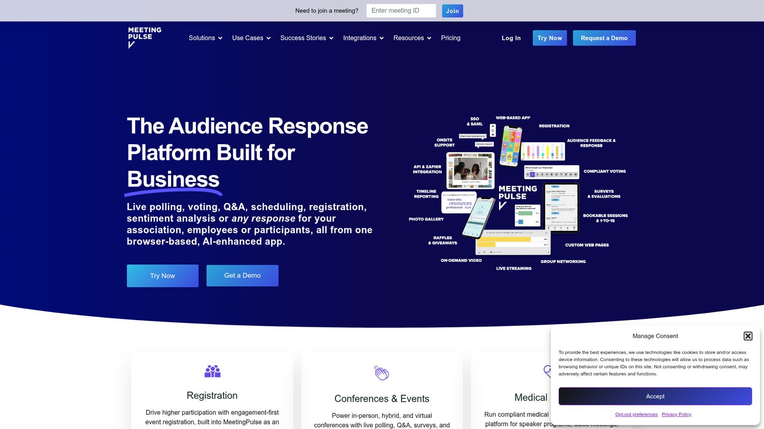 MeetingPulse homepage