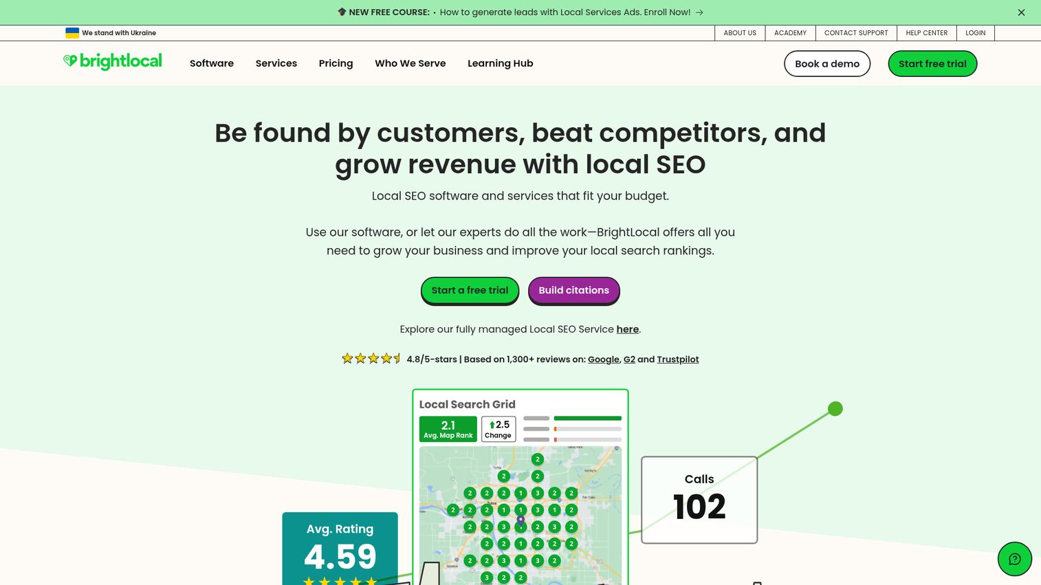 BrightLocal homepage