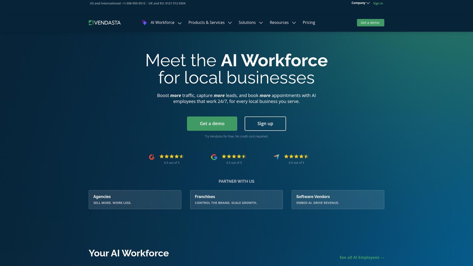 Vendasta homepage
