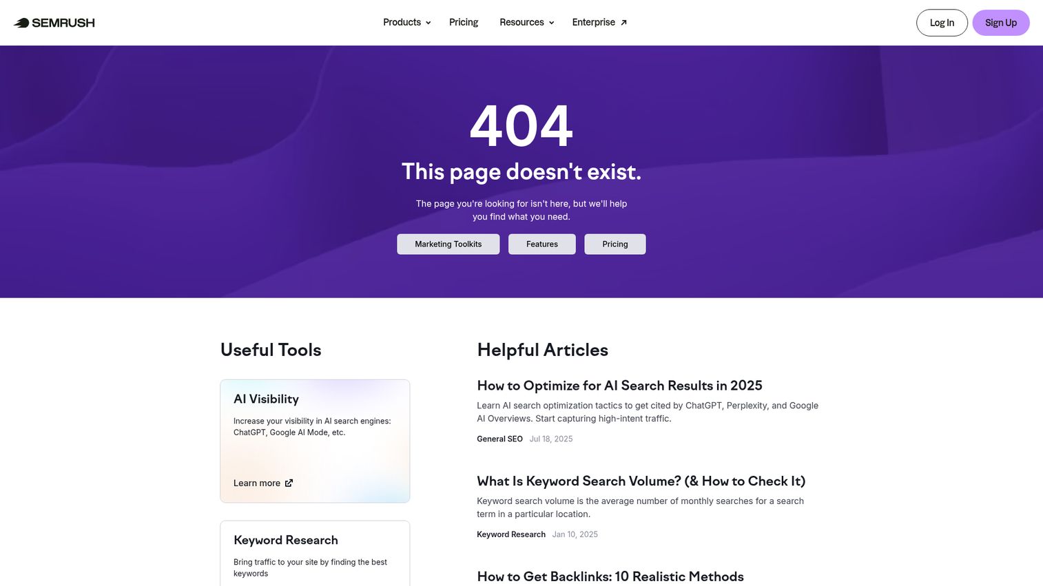 Semrush Listing Management homepage