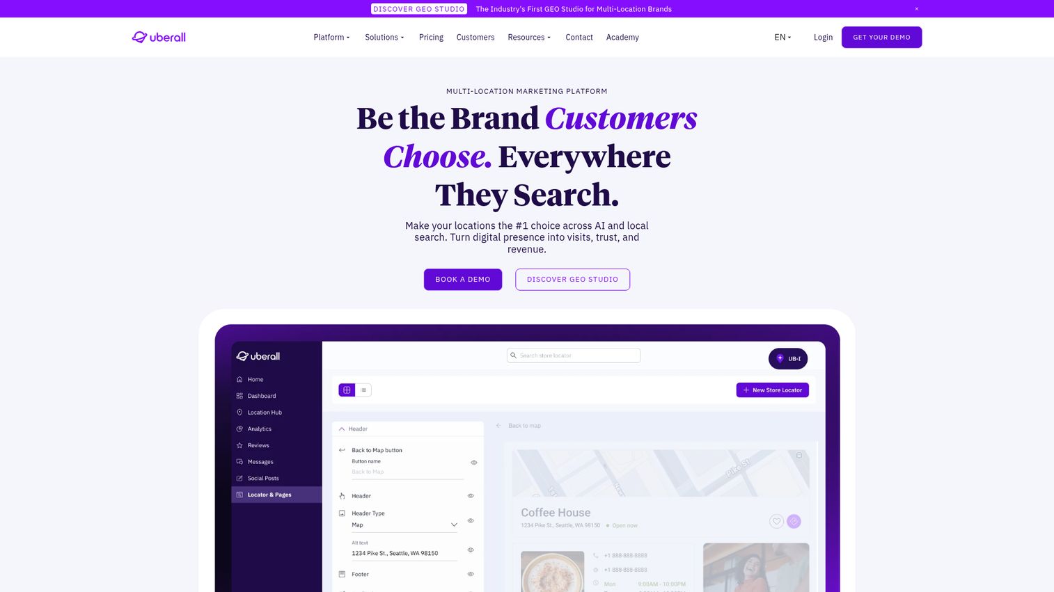 Uberall homepage