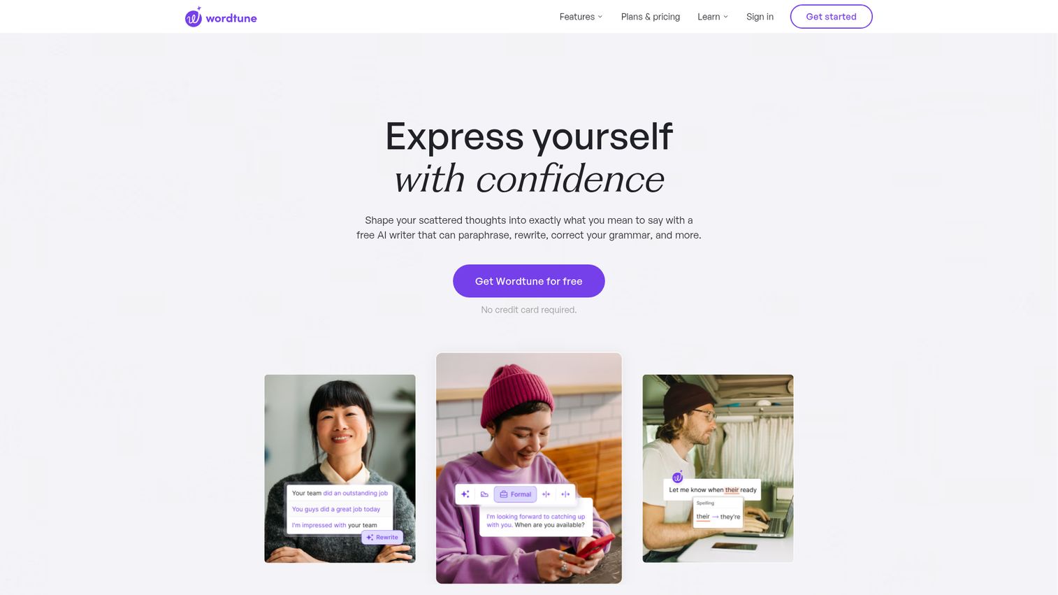 Wordtune homepage