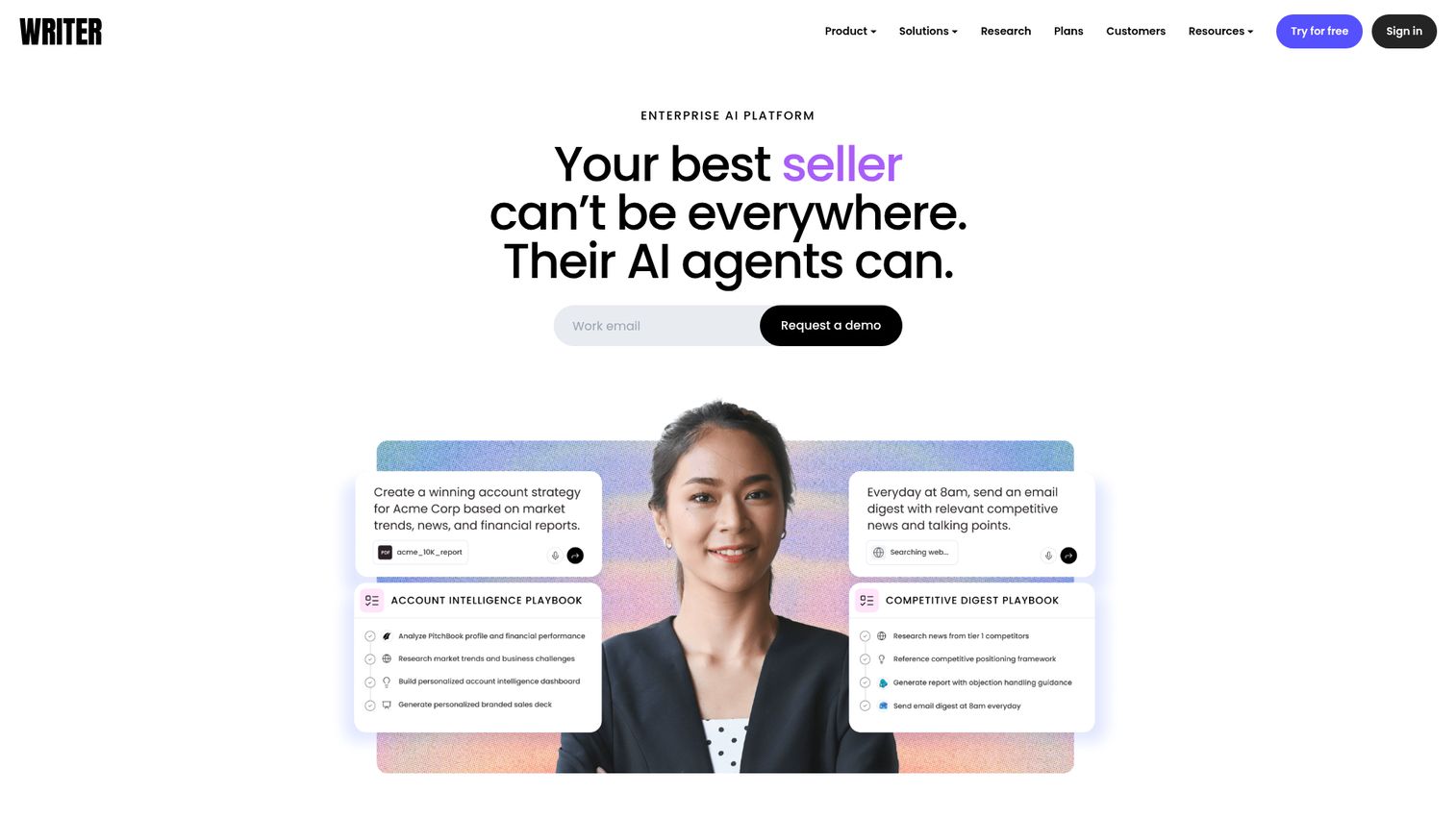 Writer.com homepage
