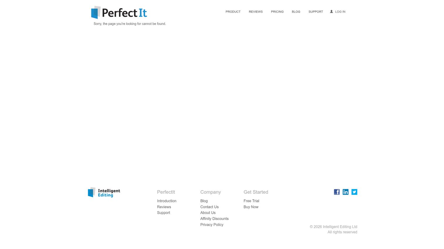 PerfectIt homepage