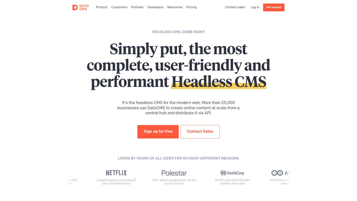 DatoCMS homepage