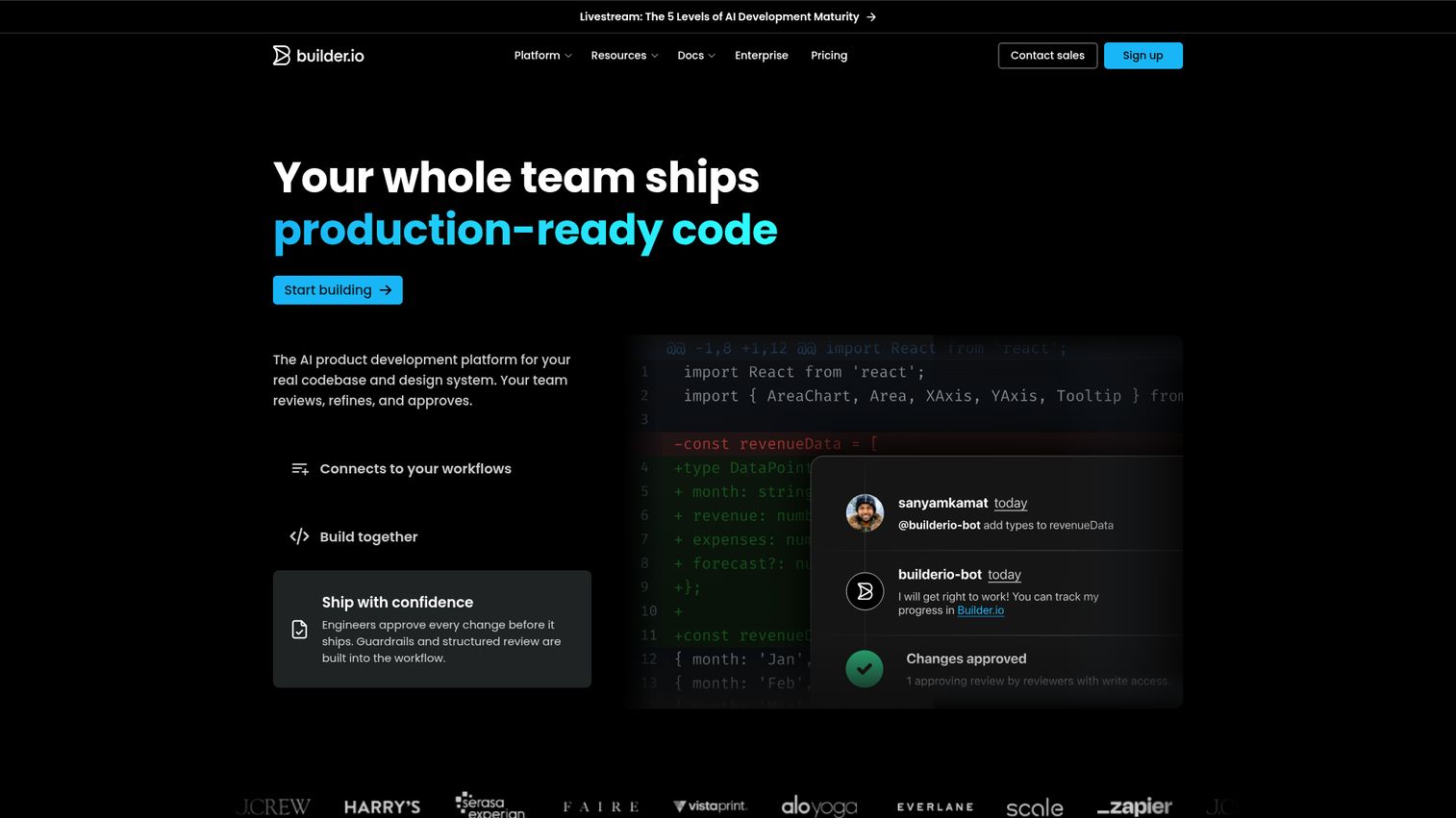 Builder.io homepage
