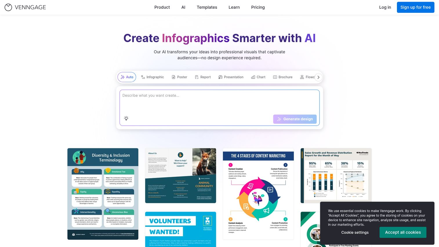 Venngage homepage