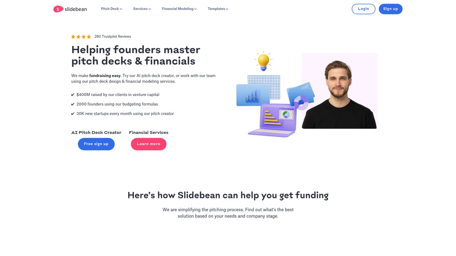 Slidebean homepage