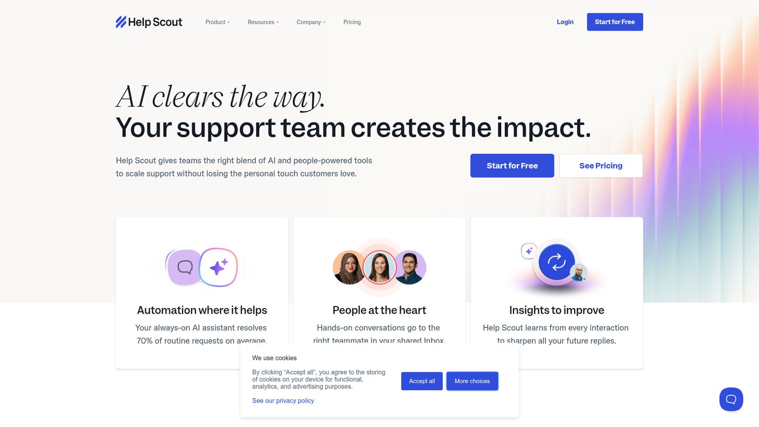 Help Scout homepage