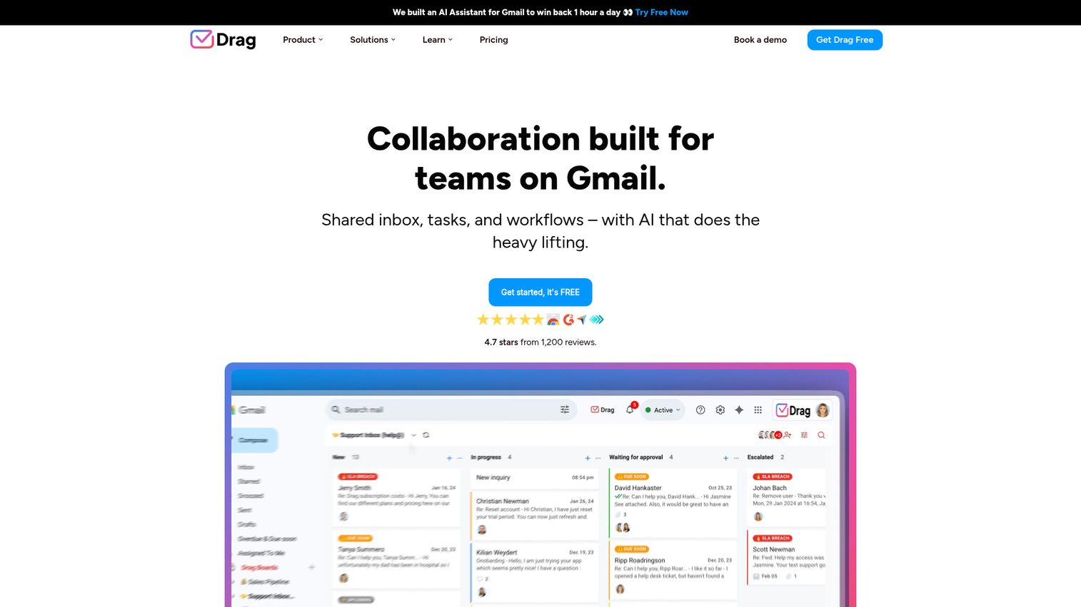 Drag homepage