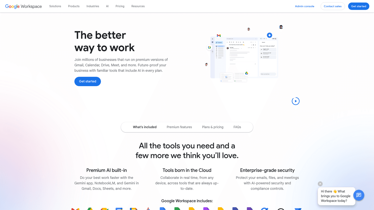 Google Workspace homepage