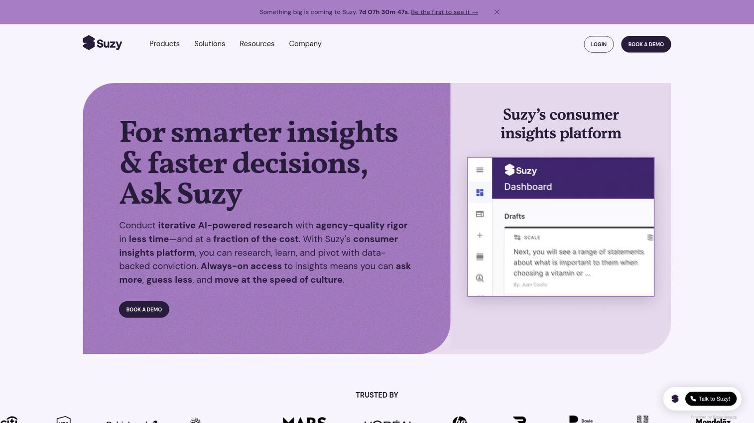 Suzy homepage
