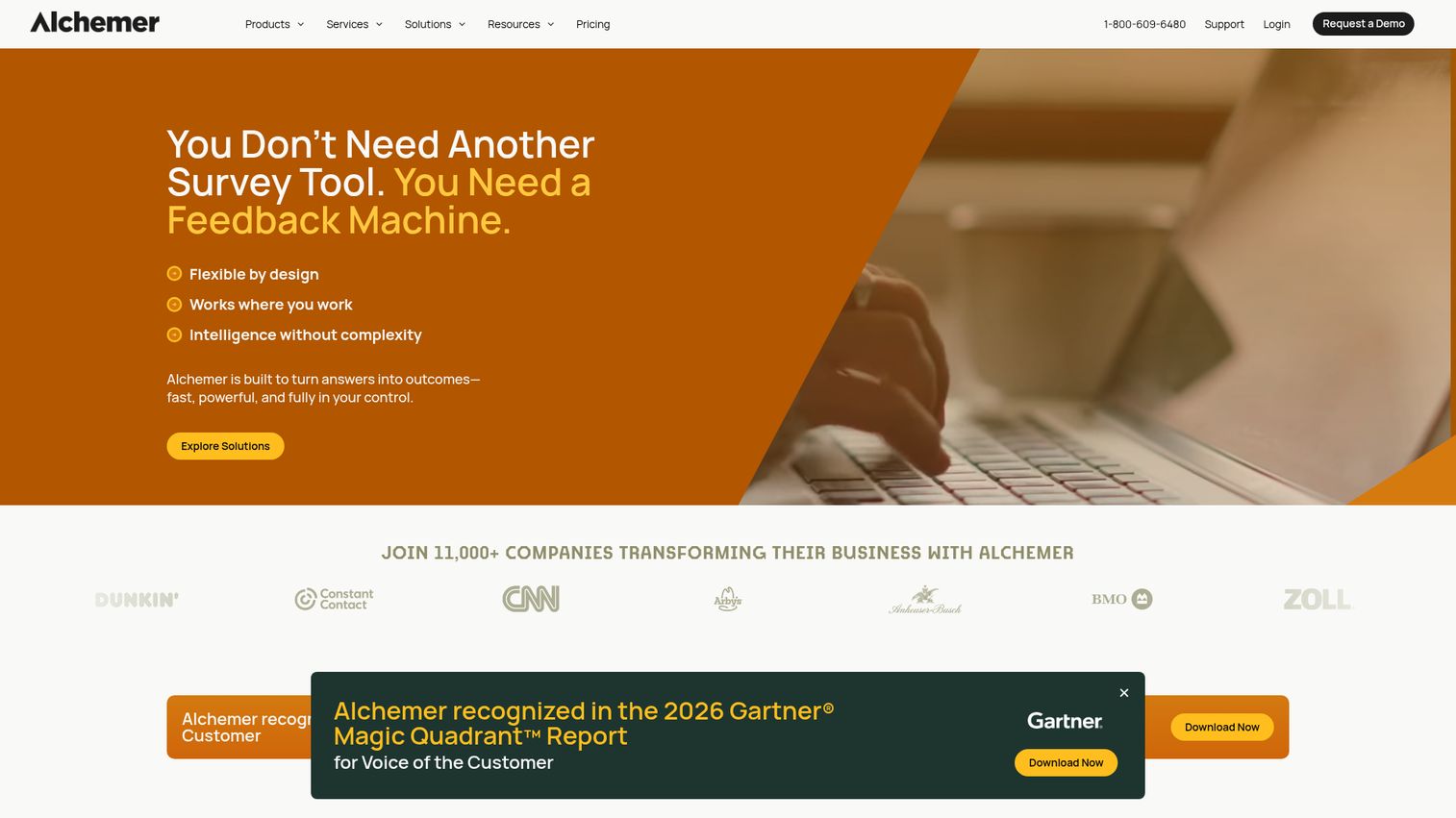 Alchemer homepage