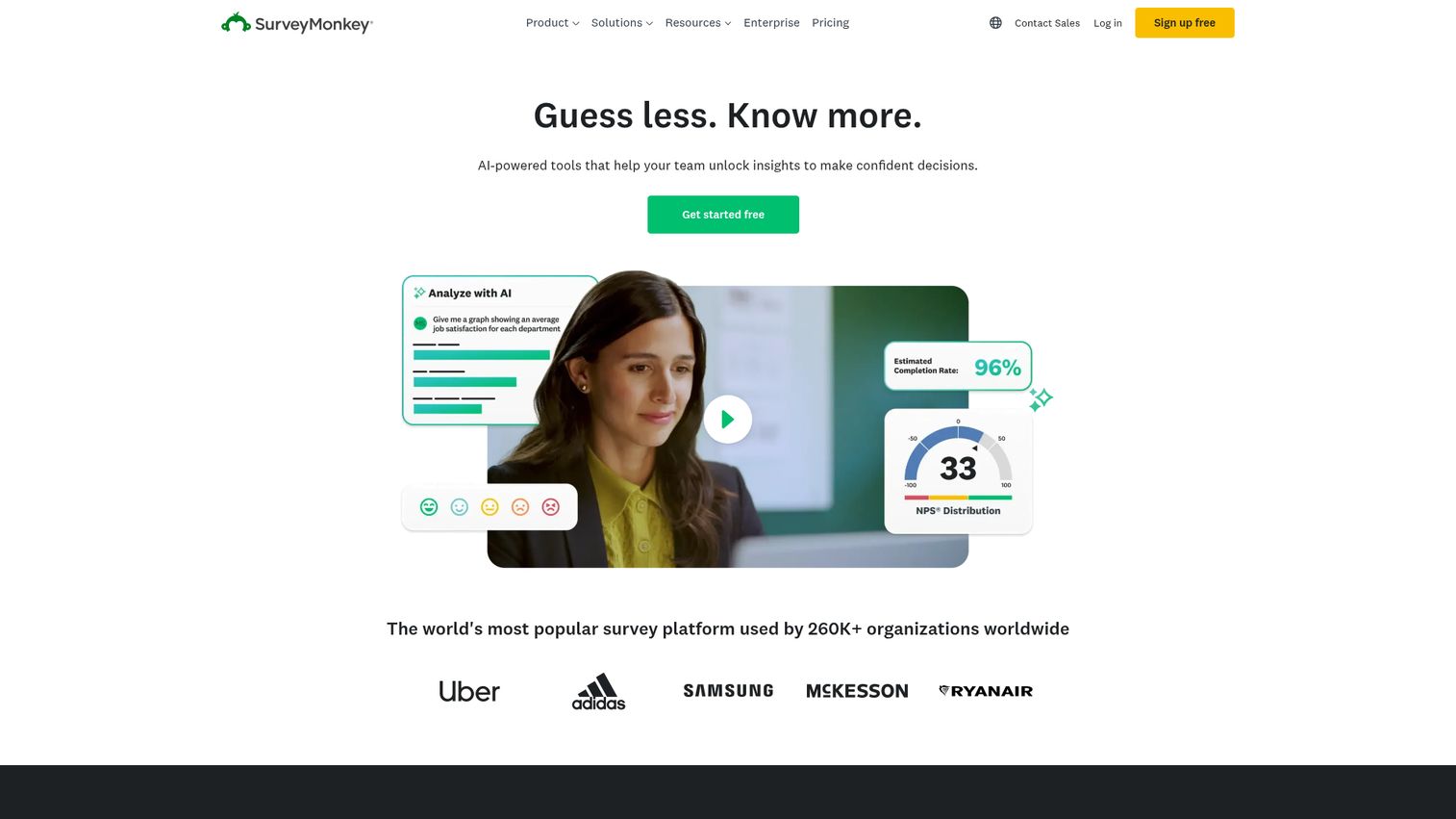 SurveyMonkey homepage