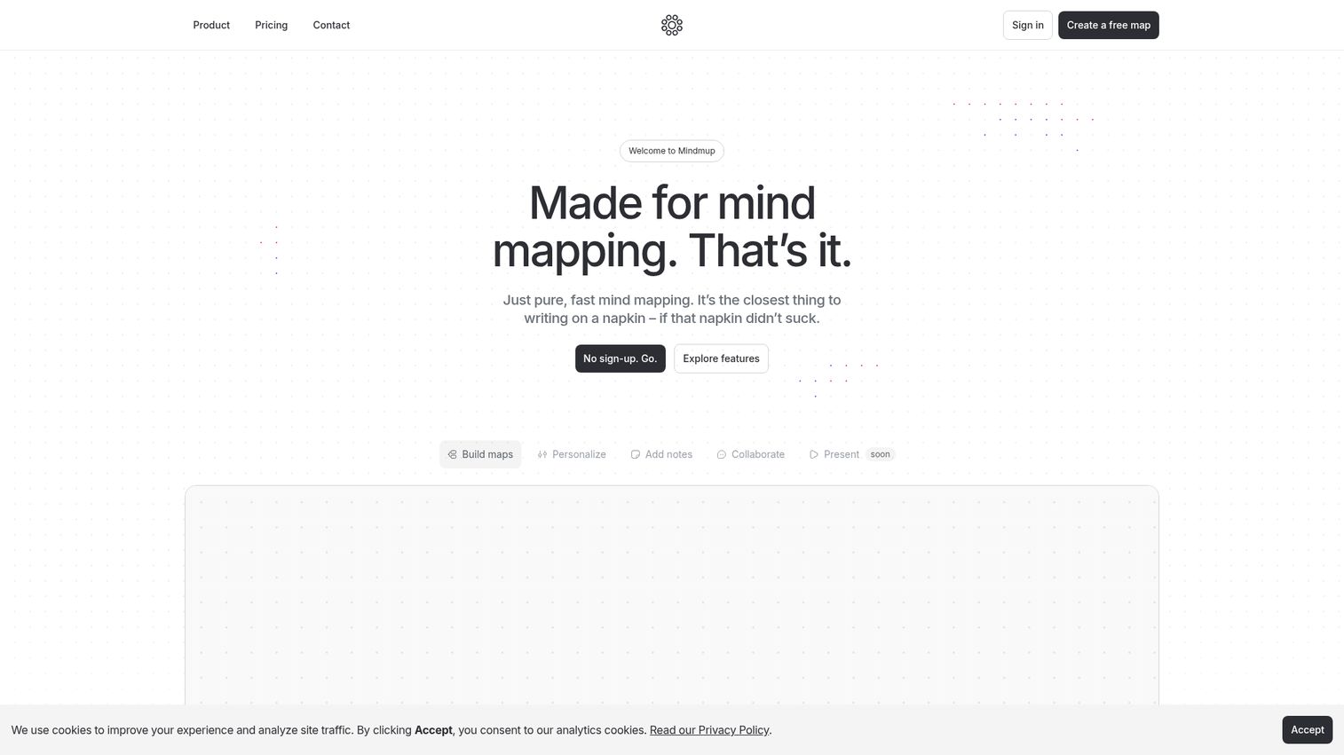 MindMup homepage