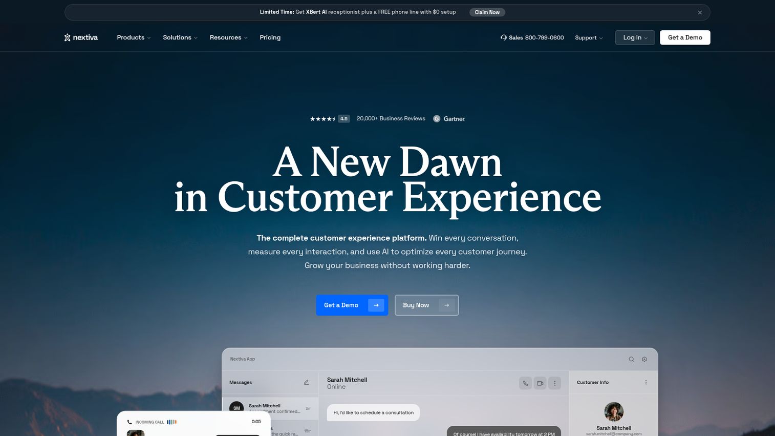 Nextiva homepage
