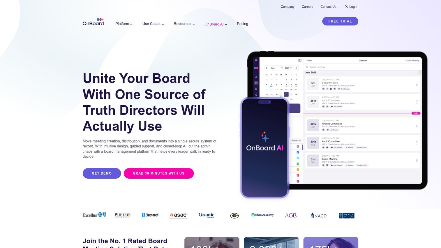 OnBoard homepage