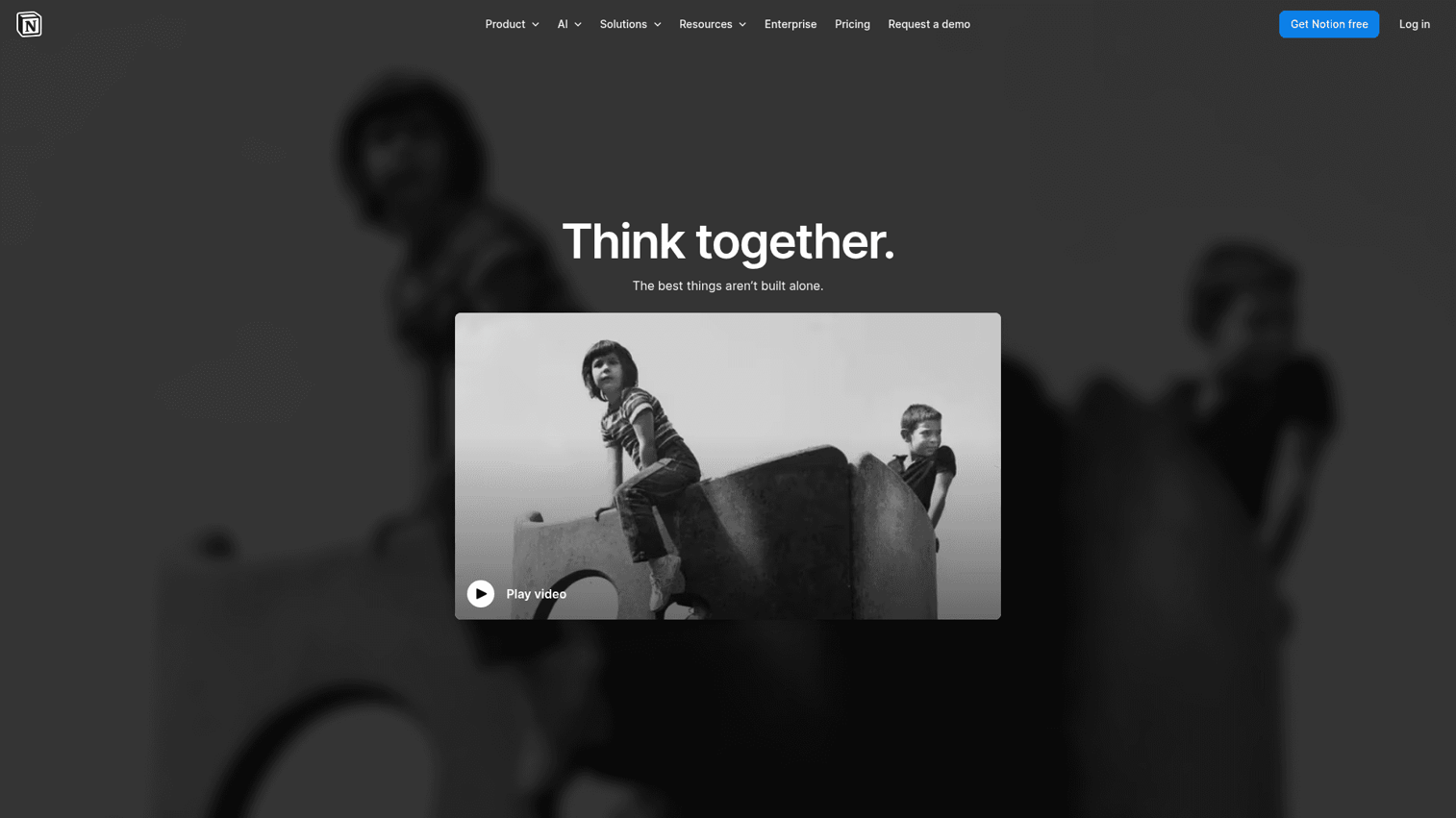 Notion homepage