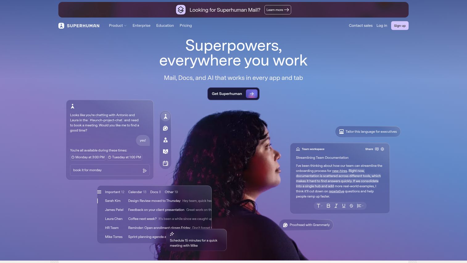 Superhuman homepage