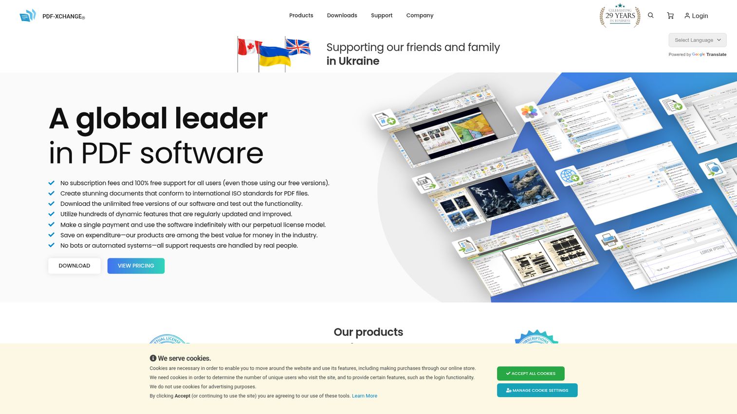 PDF-XChange Editor homepage